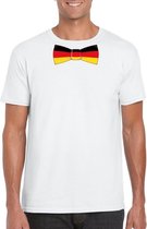 Wit t-shirt met Duitsland vlag strikje heren M