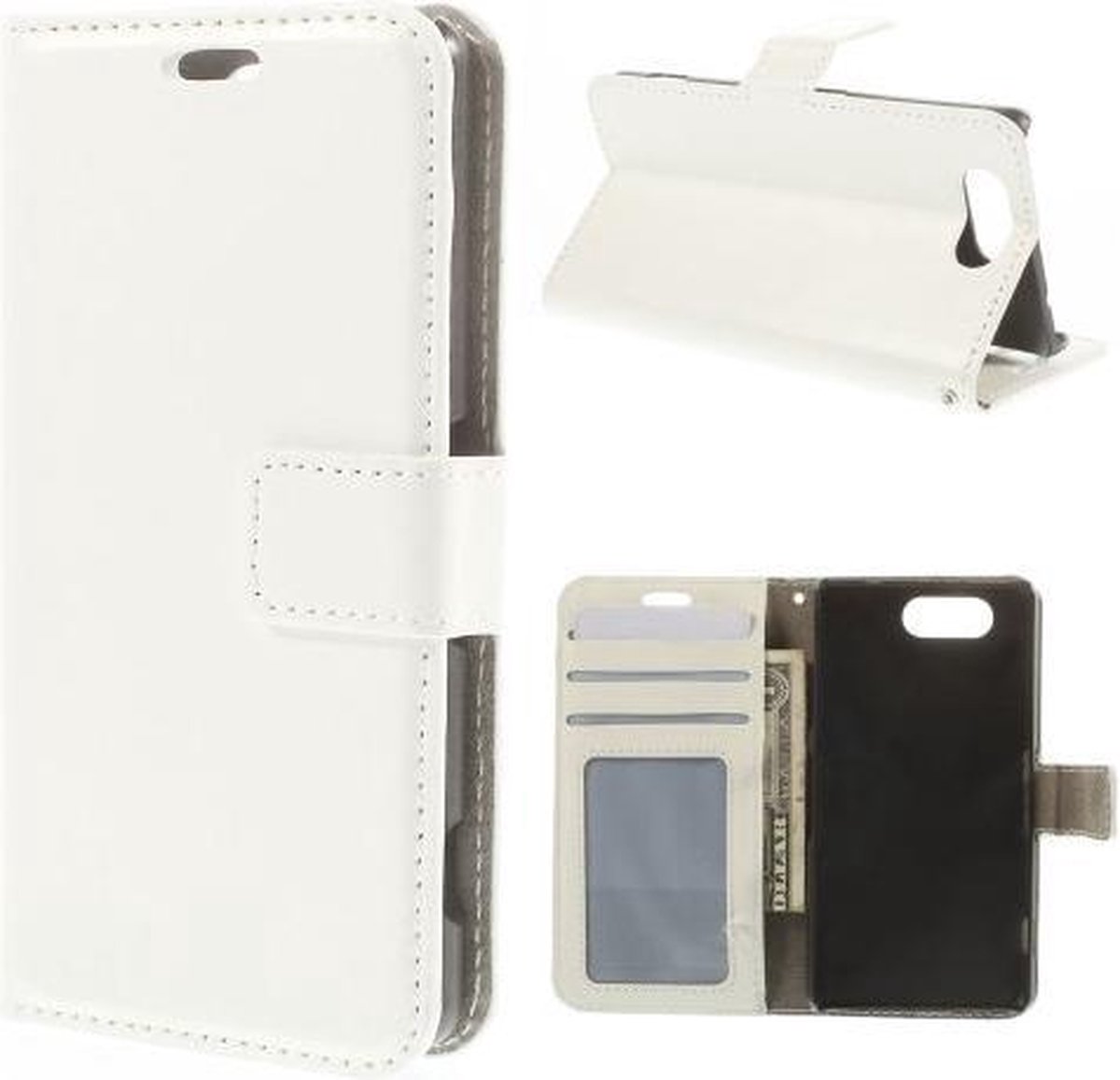 Cyclone Cover wallet hoesje Geschikt voor: Sony Xperia XZ wit