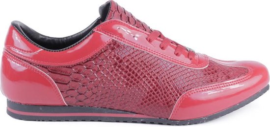 Manzotti Italiaanse style heren lage python print sneakers rood | Maat 44 |  bol.com