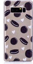 Shop4 - Samsung Galaxy Note 8 Hoesje - Zachte Back Case Koekjes Transparant