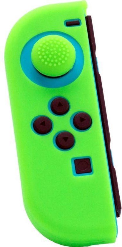 Silicone Skin voor Joy Con Controller - Links - Groen + Grips - geschikt voor Nintendo (OLED) Switch