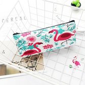 Etui Flamingo's Roze- Turquoise | School Etui | Etui Canvas | Etui met rits