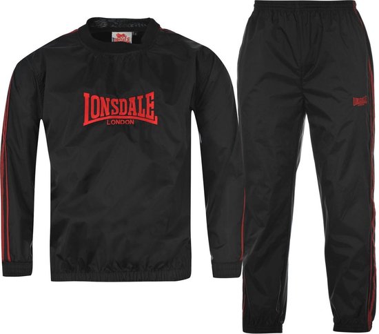 Lightweight Sweat Suit Lonsdale - Zwart/Rood - Maat S | bol.com