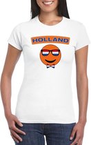Holland coole smiley t-shirt wit dames XL