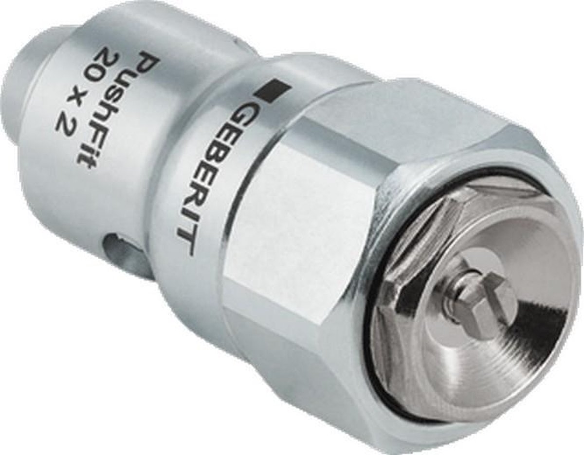 GEB afpersstop Pushfit, v/buisdiam 25mm, m/afsl, m/ontluchter