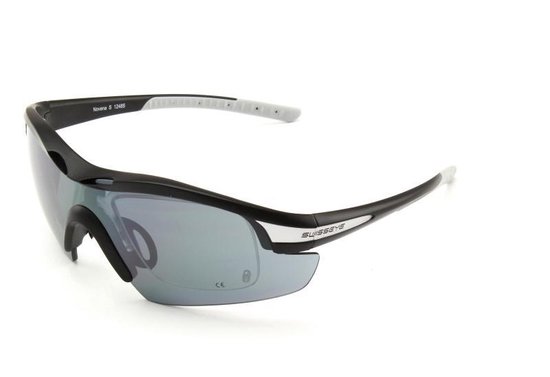 SWISSEYE Cobra sportbril (100% UVA-, UVB- en UVC-bescherming, splintervrij materiaal TR90), zwart mat