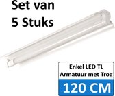 LED Buis  armatuur met Trog 120cm - Enkel | Set van 5