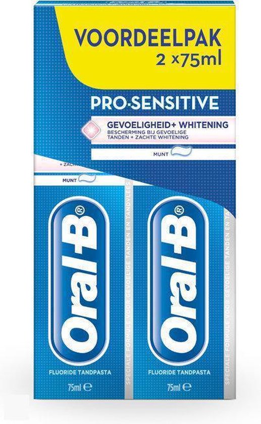 ORAL B Pro-Sensitive + Whitening - 2 x 75 ml - Tandpasta | bol.com