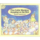 Five petits singes sautant sur le lit