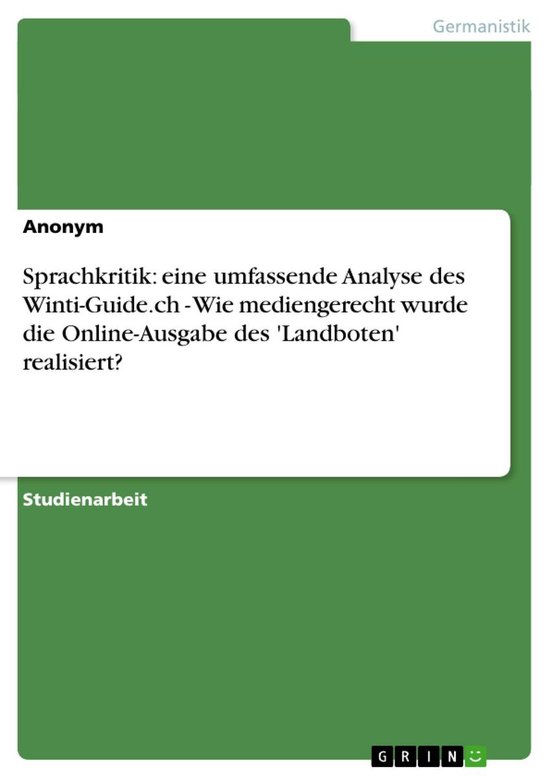 Foto: Sprachkritik eine umfassende analyse des winti guide ch wie mediengerecht wurde die online ausgabe des landboten realisiert 