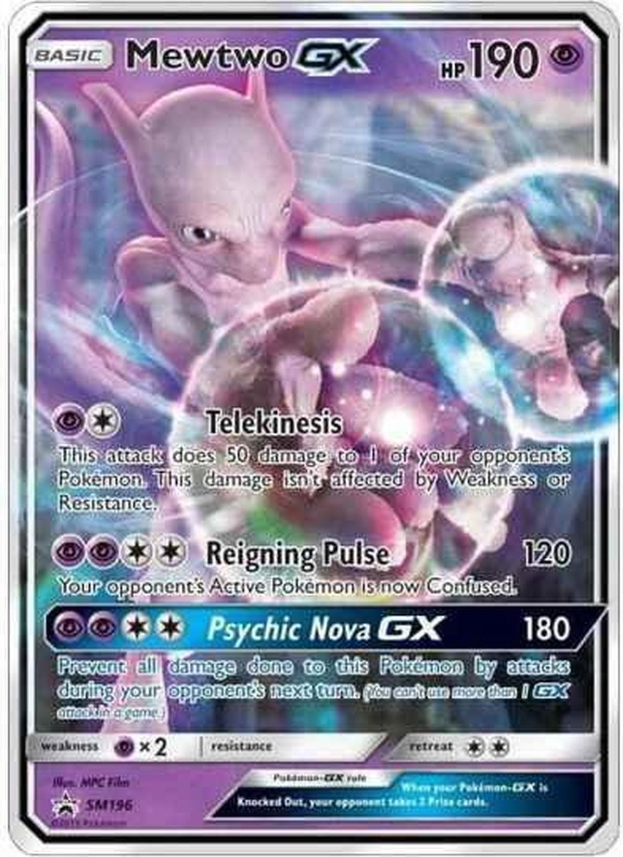 Pokemon Mewtwo Gx Grote Kaart Sm196 Games Bol Com