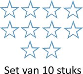 Muursticker blauwe sterren 11x11cm | Set van 10 stuks