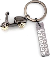 Metalmorphose Scooter Sleutelhanger Design Cadeau Accessoire- Glanzende Zwart