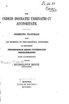 De Codicis Isocratei Urbinatis Auctoritate