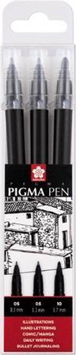 Sakura Pigma Pen Zwart Set 3