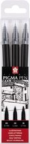 Sakura Pigma Pen 3 stylos noir profond