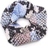 Scrunchie met Slangenprint - Haarelastiek - Blauw - Musthaves