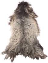 HEIDSCHNUCKE natuurlijke SCHAPENVACHT - grijs - bruin - LANGHARIG (niet geverfd) 100/110 CM