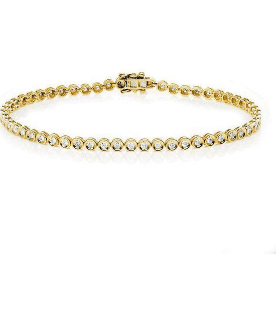 Diamanten armband met armband - 14K 585 / - geel goud - 1 kt. | bol.com
