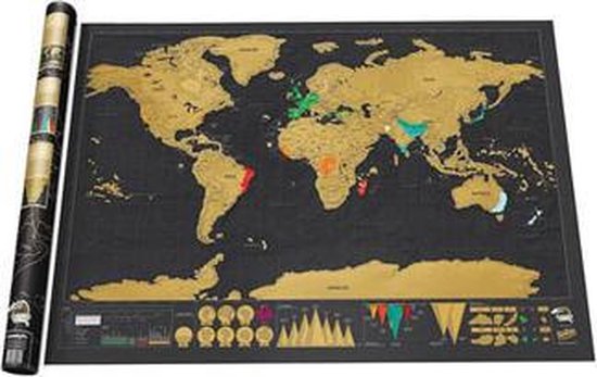 Carte à gratter du monde - Carte à gratter - Noir | bol