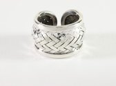 Gevlochten zilveren ring