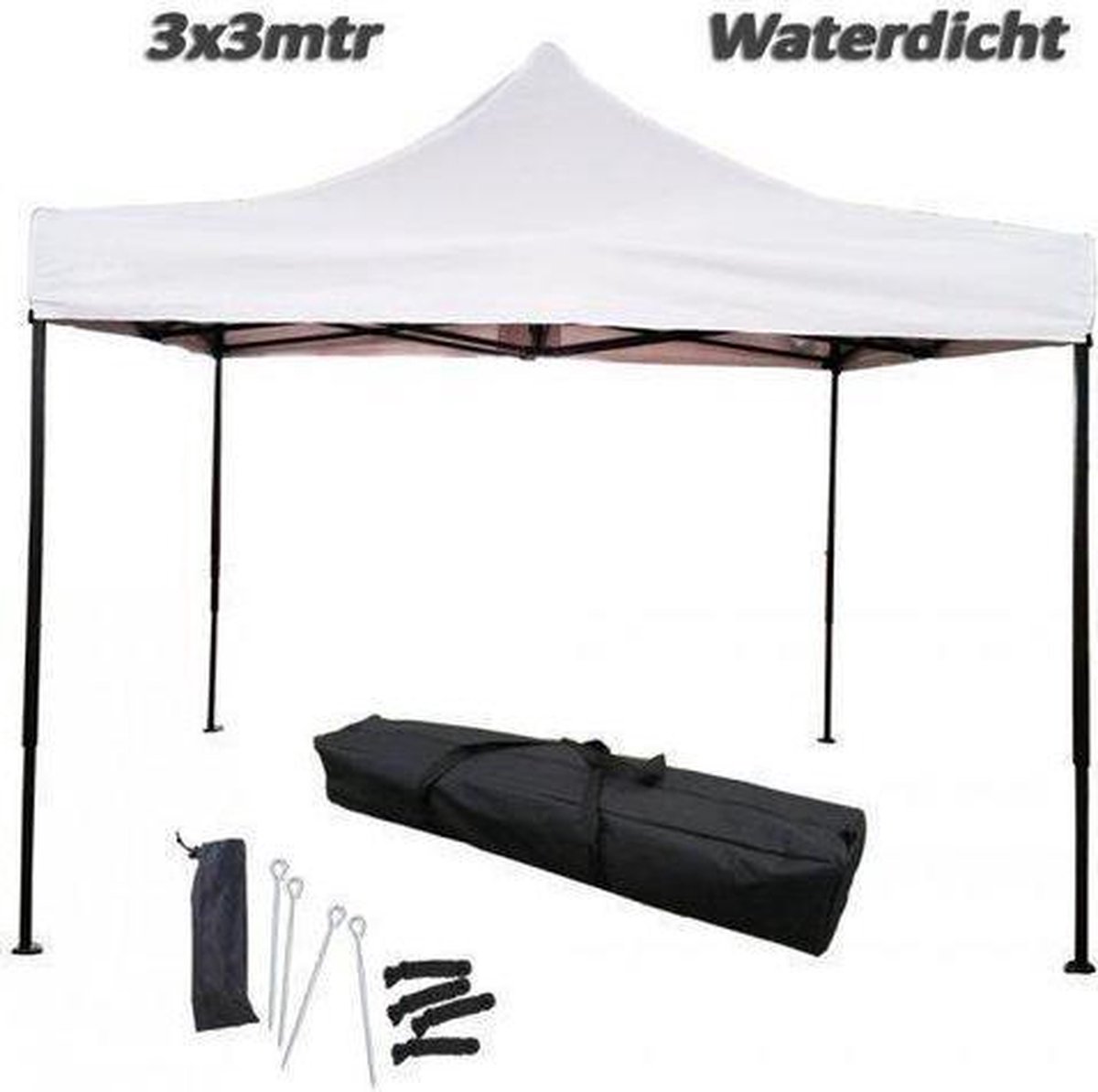 Dinkarville staking insluiten Partytent - opvouwbaar, easy up tent 3x3 meter, kleur wit (waterdicht) |  bol.com