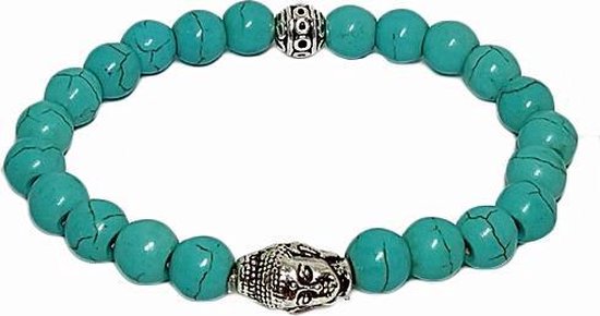 Buddha / boeddha armband van natuursteen - Turquoise | bol.com