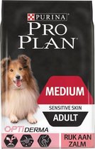 Pro Plan hondenbrokken Medium Adult Sensitive Skin - Opti Derma Zalm - Hondenvoer - 14kg