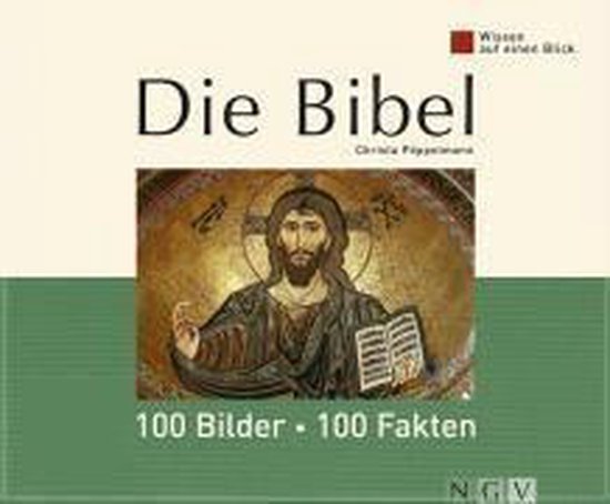 Boekomslag met een afbeelding van Jezus Christus en de titel 'Die Bibel'.