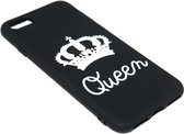 Queen hoesje siliconen zwart Geschikt voor iPhone 8 Plus / Geschikt voor iPhone 7 Plus