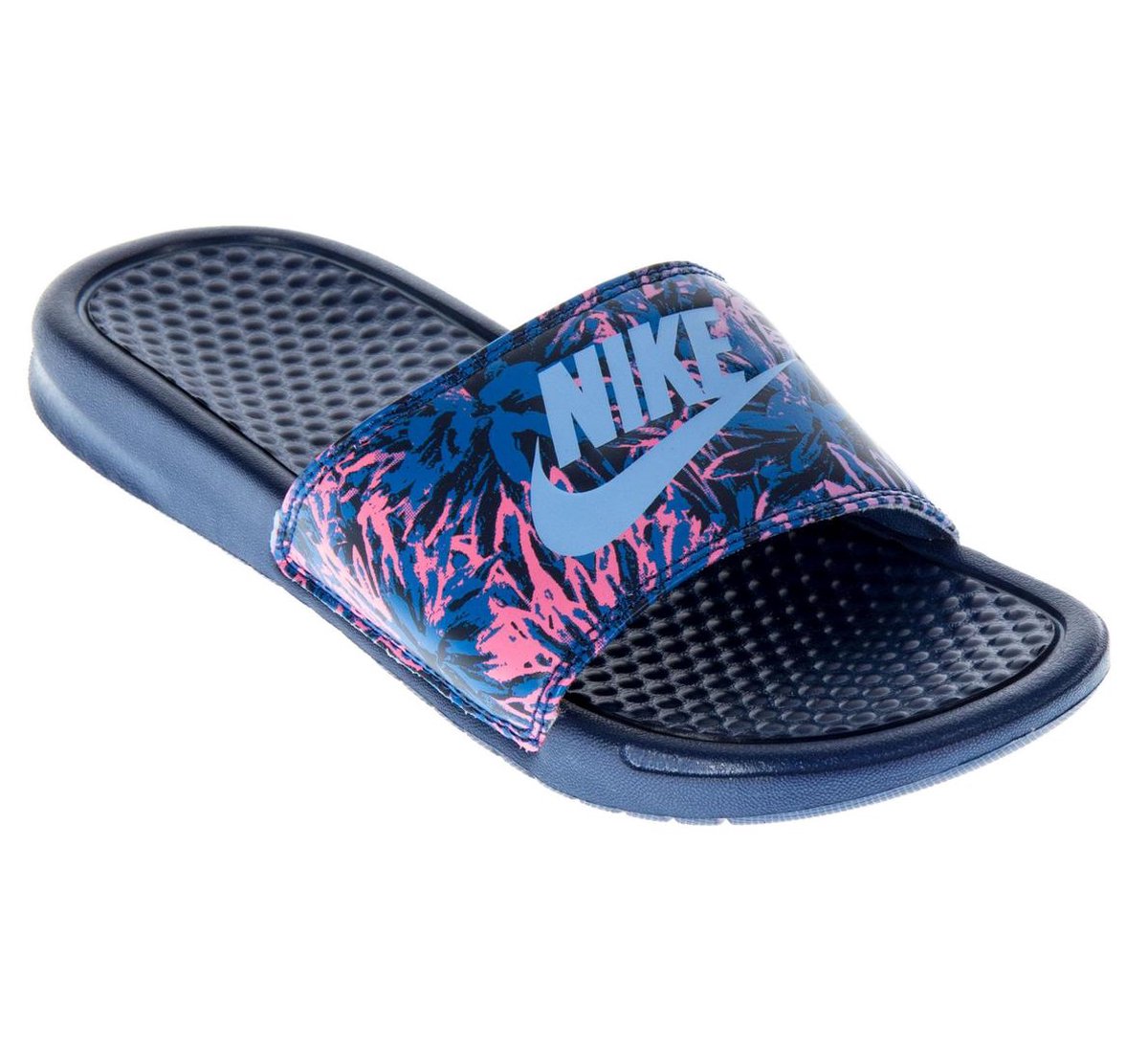 Nike Benassi JDI Print Slippers Dames Slippers - Maat 42 - Vrouwen -  blauw/roze | bol