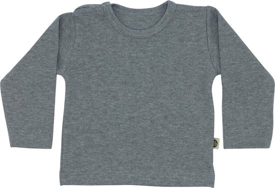 Basic Baby Longsleeve van Wooden Buttons - Grijs - Maat 74/80