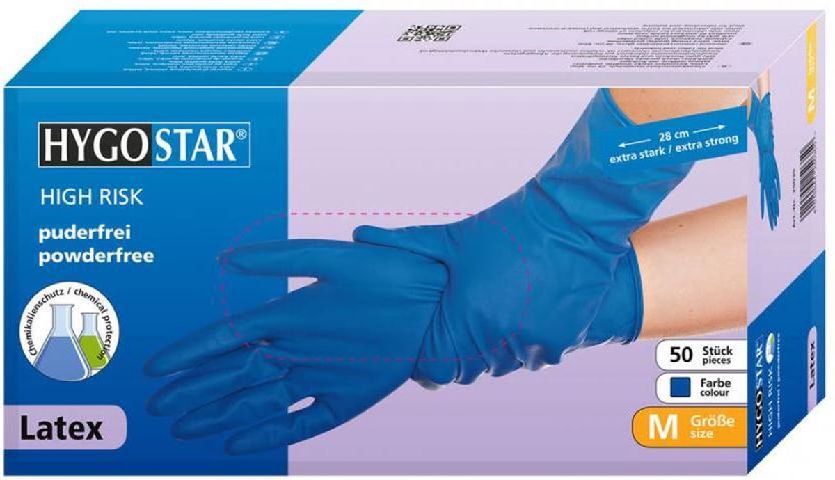 Hygostar latex wegwerp handschoenen High Risk M 50st