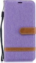 Samsung Galaxy J6 Plus Hoesje - Denim Book Case - Paars