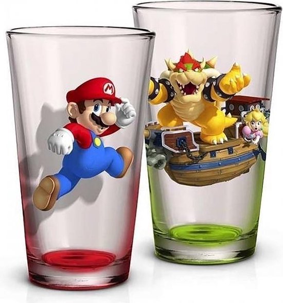 NINTENDO - Super Mario Pint Glass 2 Pack Glass Set | bol.com
