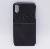 Voor IPhone Xs Max – kunstlederen back cover / wallet – zwart