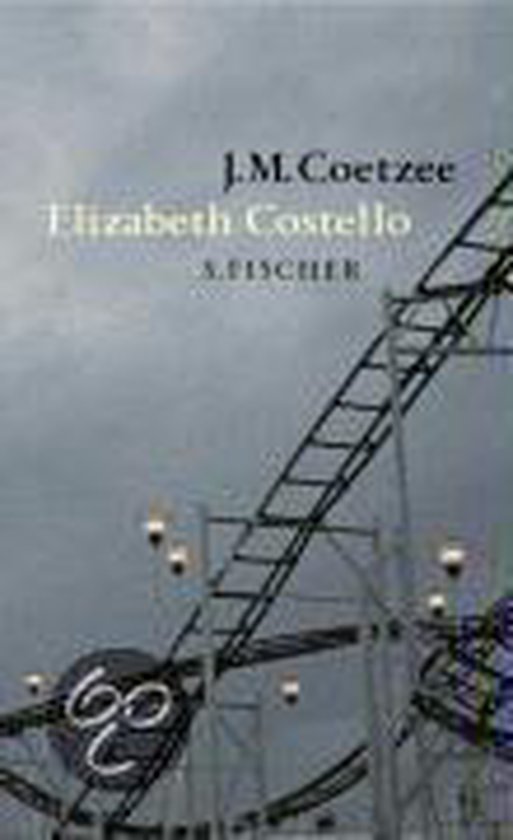 Boekcover 'Elizabeth Costello' J.M. Coetzee. Met een achtbaan op de achtergrond.