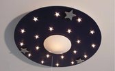ABC-Kinderlampen Cirkel met sterren - Plafonniere - 20 Lichts - Blauw