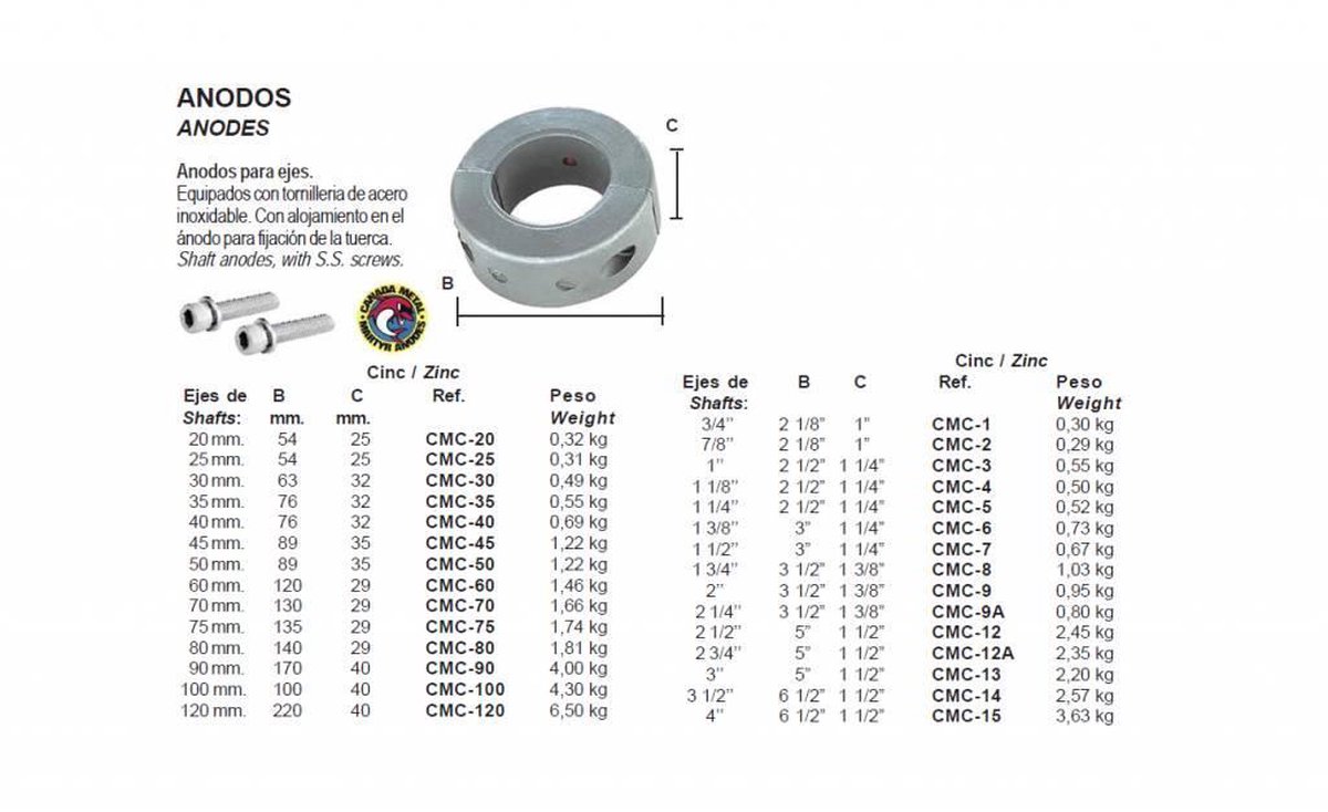 Zink anode Ø35 (CMC-35)