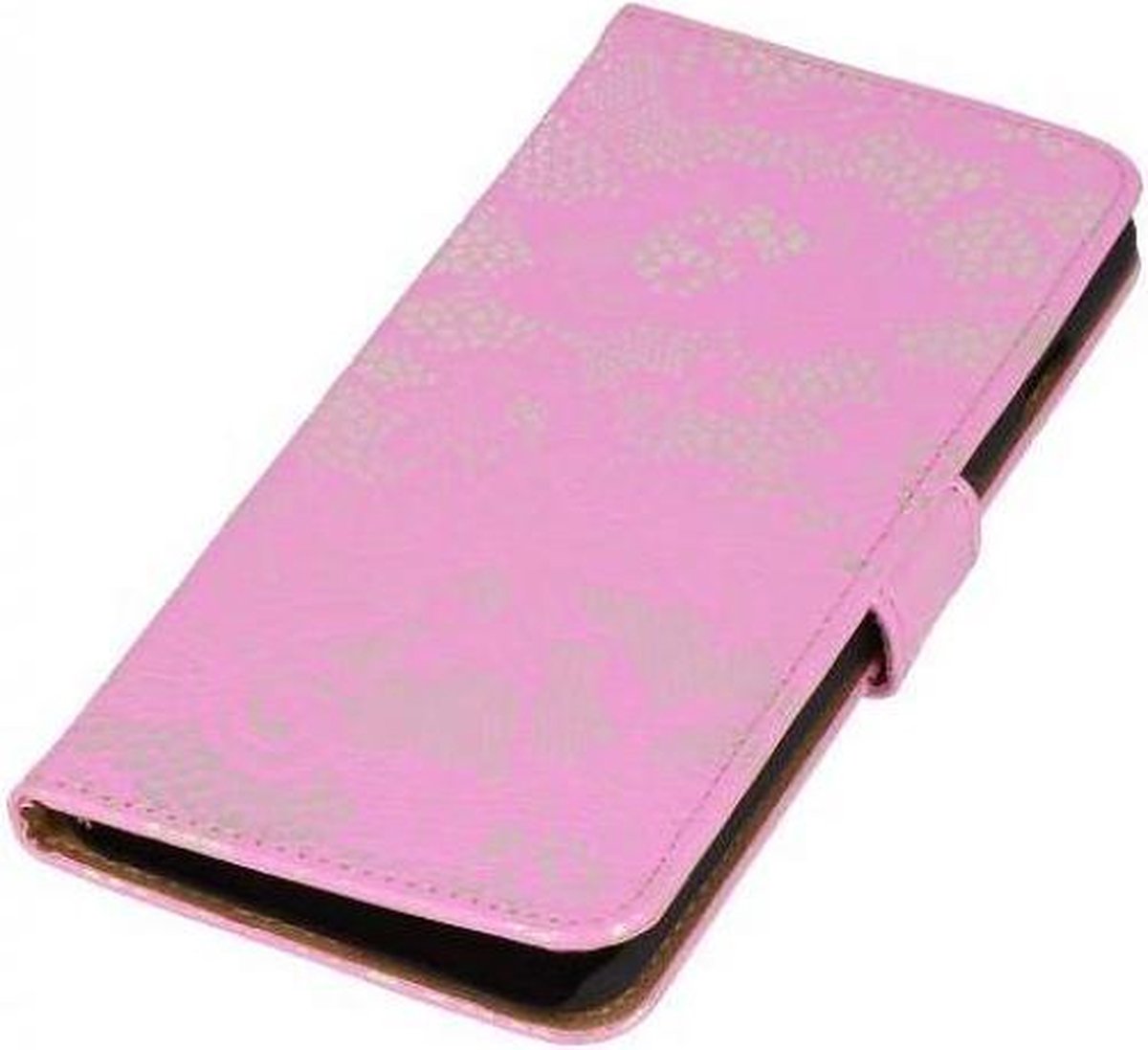 Lace Bookstyle Wallet Case Hoesjes Geschikt voor Huawei Ascend G510 Roze