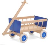 Houten Poppenwagen blauw