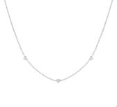 Zilver Gerhodineerde Collier hartjes 1 1329098