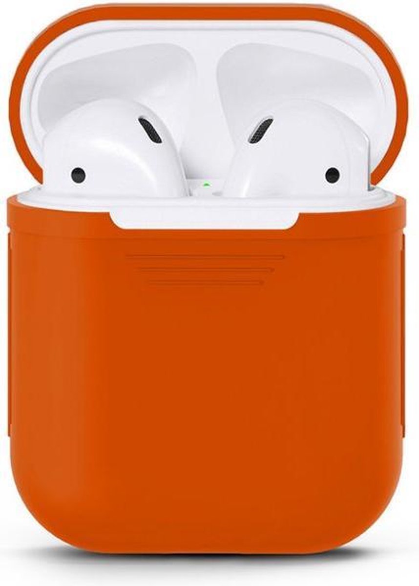 Airpods Silicone Case Cover Hoesje geschikt voor Apple Airpods - Oranje