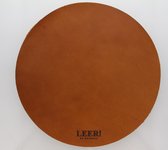 LEER! By Roselle Placemat Rond - ø36cm Bruin Cognac ( 4 stuks )