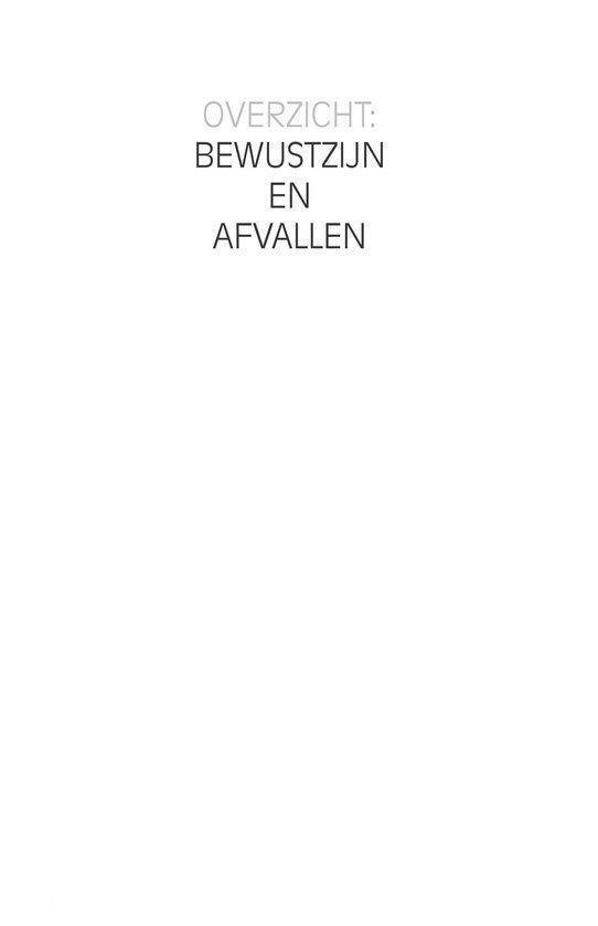 Titelpagina met 'Overzicht: Bewustzijn en Afvallen'.
