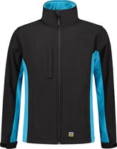 Tricorp soft shell jack bi-color - 402002 - zwart/turquoise - maat 7XL