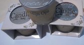 Vanilla Scent special geurkaarsen in pot met tekst 3x