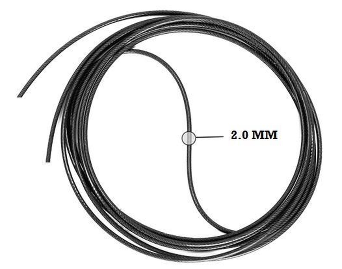 Jobber Ropes - 2x Reserve touw Speedrope - Extra springtouw - Zwart - 2.0 mm - Jobber Ropes