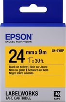 Epson Label Cartridge Pastel LK-6YBP Black/Yellow 24mm (9m)