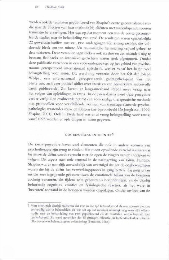 Pagina met tekst over de resultaten van EMDR-behandelingen en oogbewegingen.